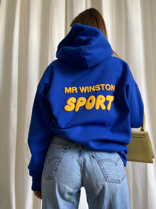 Mr Winston Royal Blue Puff Hooded Sweatshirt