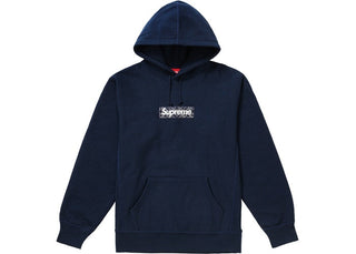 Supreme FW19 Bandana Box Logo Hooded Sweatshirt - Navy